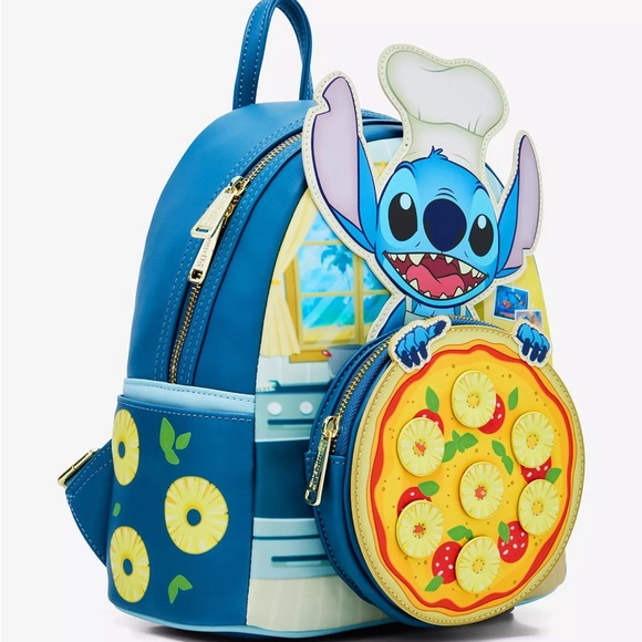 Loungefly Disney Lilo & Stitch Pineapple Pizza‎ Mini Backpack BoxLunch - Picture 2 of 5